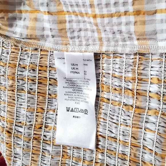 Anthropologie Maeve Checked Square-Neck Blouse - Picture 10 of 11